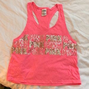 PINK cropped workout tank